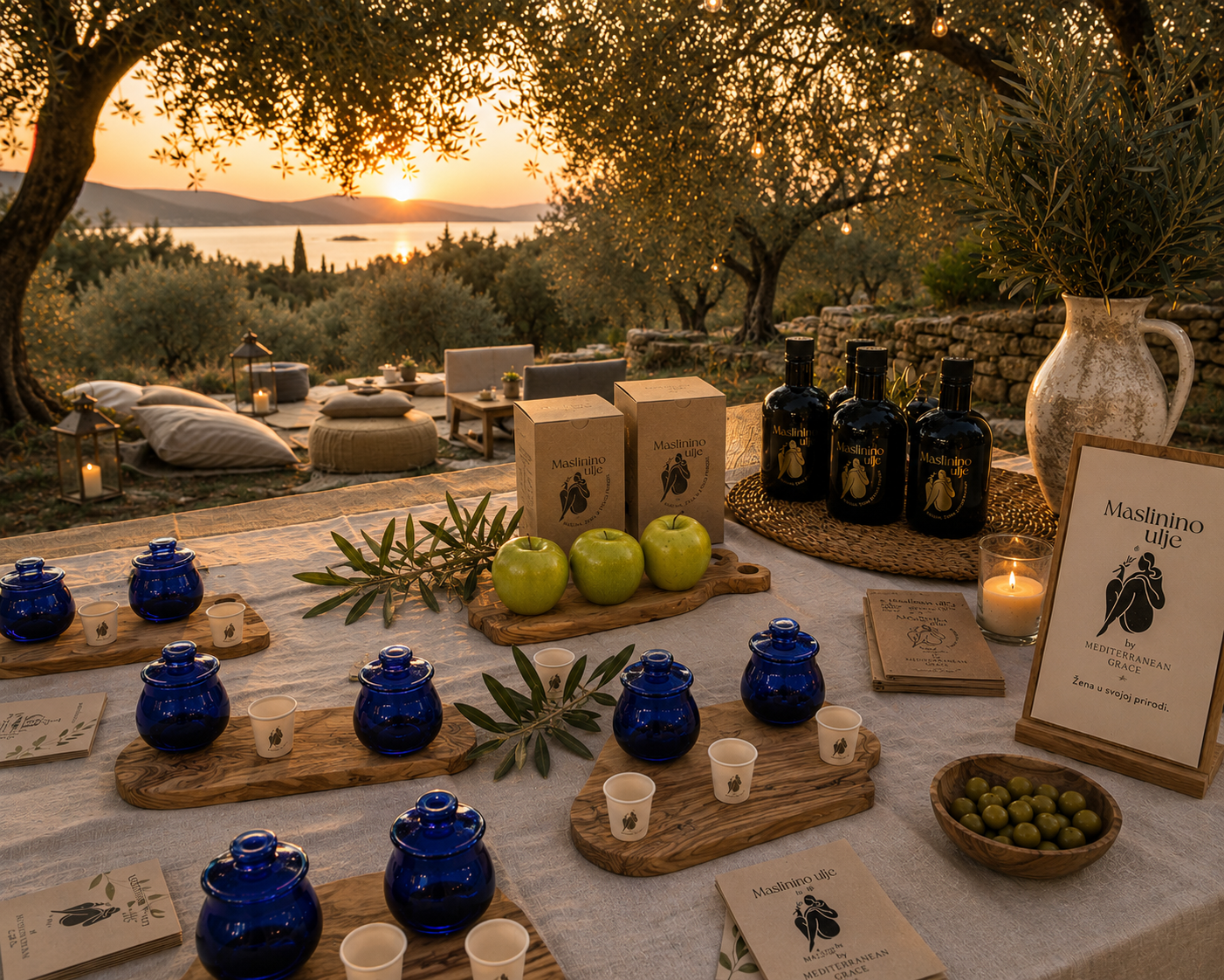 Boutique degustacija maslinovog ulja u masliniku